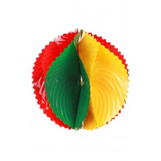PVC decoratie bal rood/geel/groen 30 cm. BRANDVEILIG